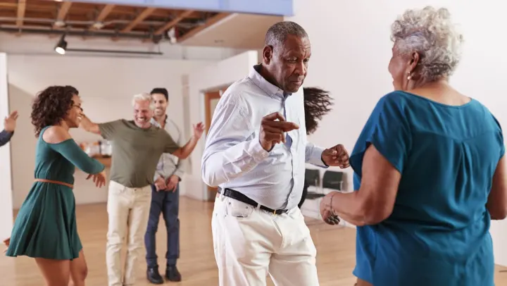 many seniors dancing